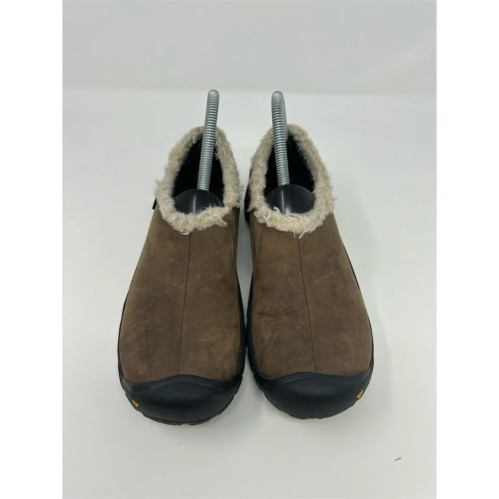KEEN Bailey Slip-On Shoes Womens Brown Waterproof Faux Fur Lined Outdoor Size 7